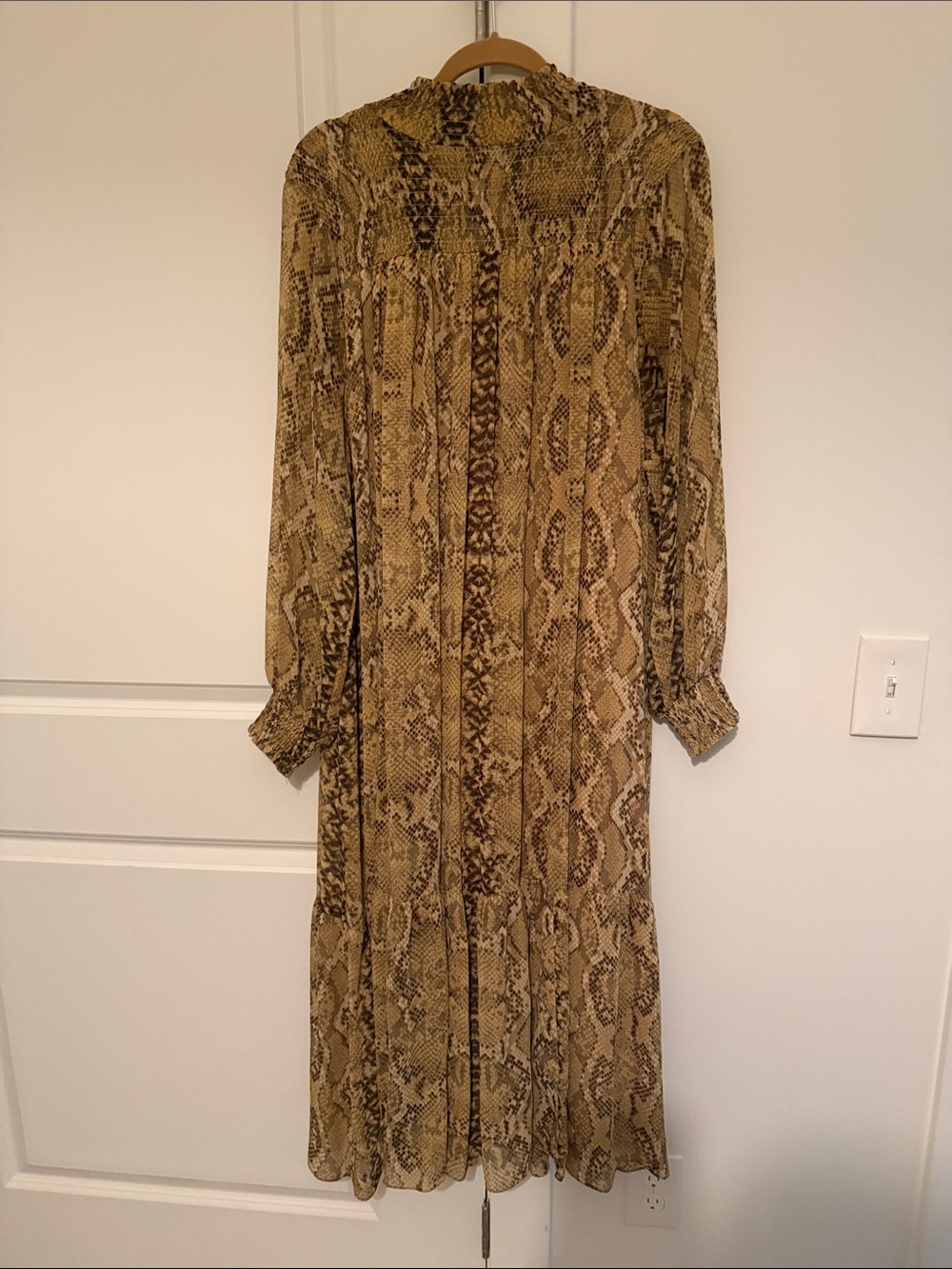 H&M Python-Print Maxi Dress in Tan and Brown